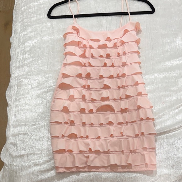 Edikted Pink Ruffle Mini Dress - Picture 2 of 6
